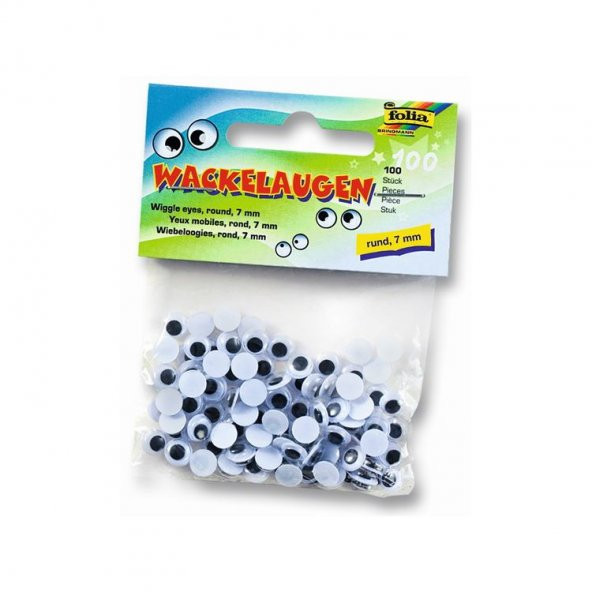 Folia Yuvarlak Oynar Göz 7 mm 100lü Paket