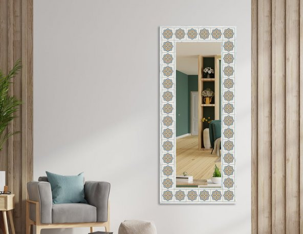 Boy Aynası Dekoratif Çini Çerçeveli Özel Tasarım El Yapımı Boy Aynası 39