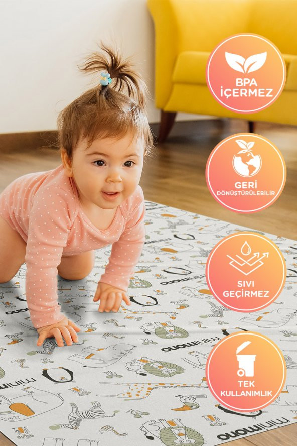 Mama Sandalyesi Altı ve Aktivite Ek Gıda Örtüsü - 3'lü Paket 30 Adet - Kullan At - Sıvı Gerçirmez - 2