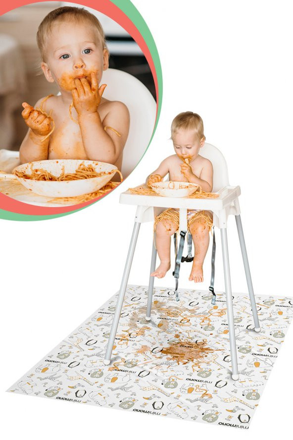 Mama Sandalyesi Altı ve Aktivite Ek Gıda Örtüsü - 3'lü Paket 30 Adet - Kullan At - Sıvı Gerçirmez - 3