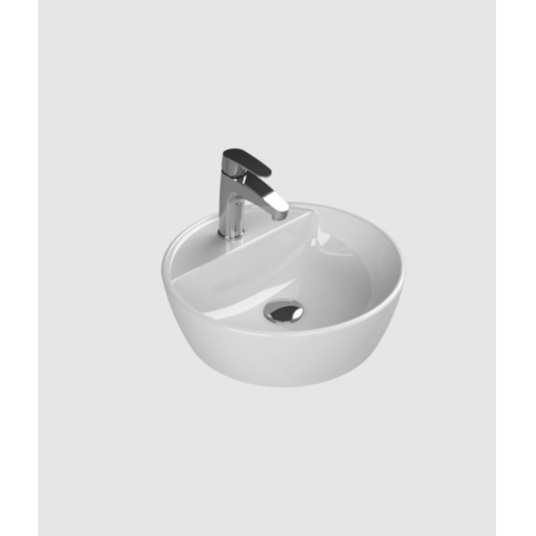 Turkuaz One 42 cm Oval Delikli Tezgah Üstü Lavabo - 2
