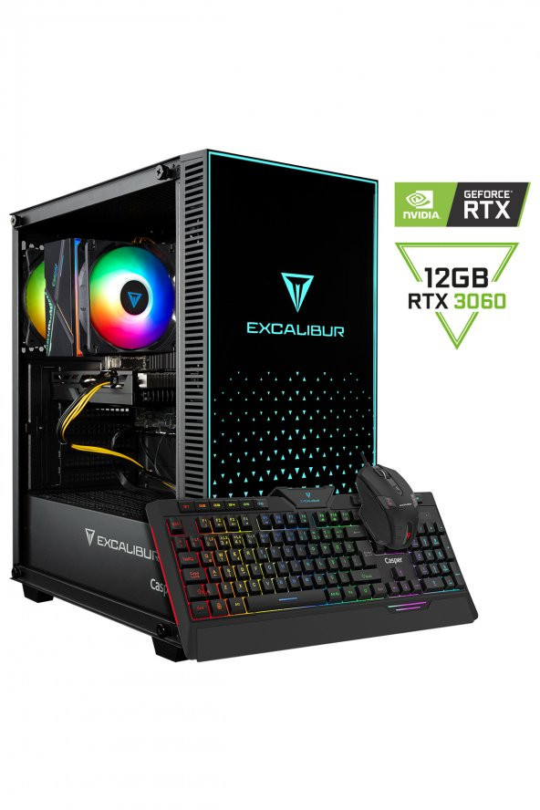 Casper Excalibur E65H.124F-BV60X-0HC Intel Core i5-12400F 16GB RAM 500GB NVME SSD GEN4 12 GB RTX 3060 Freedos