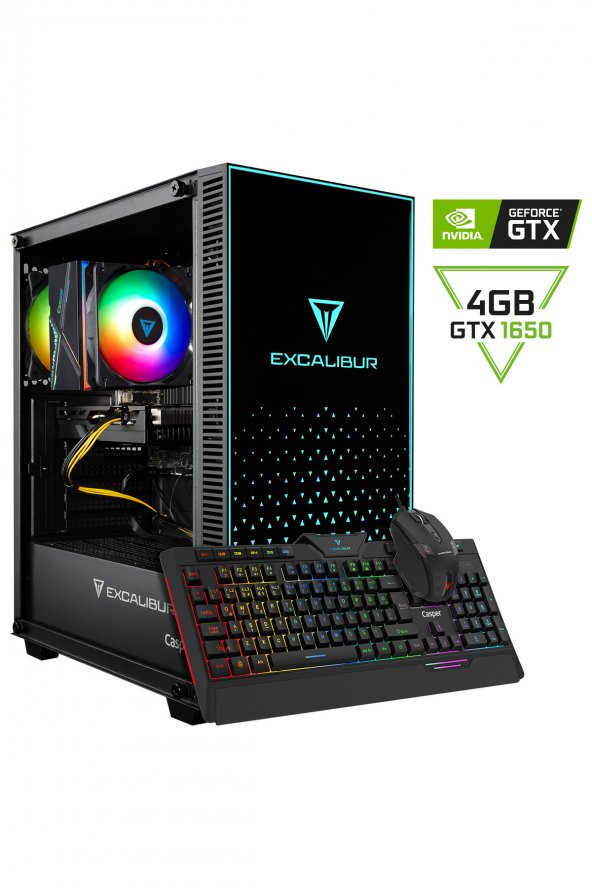 Casper Excalibur E65H.124F-BVH0X-0HC Intel Core i5-12400F 16GB RAM 500GB NVME SSD GEN4 4 GB GTX 1650 Freedos