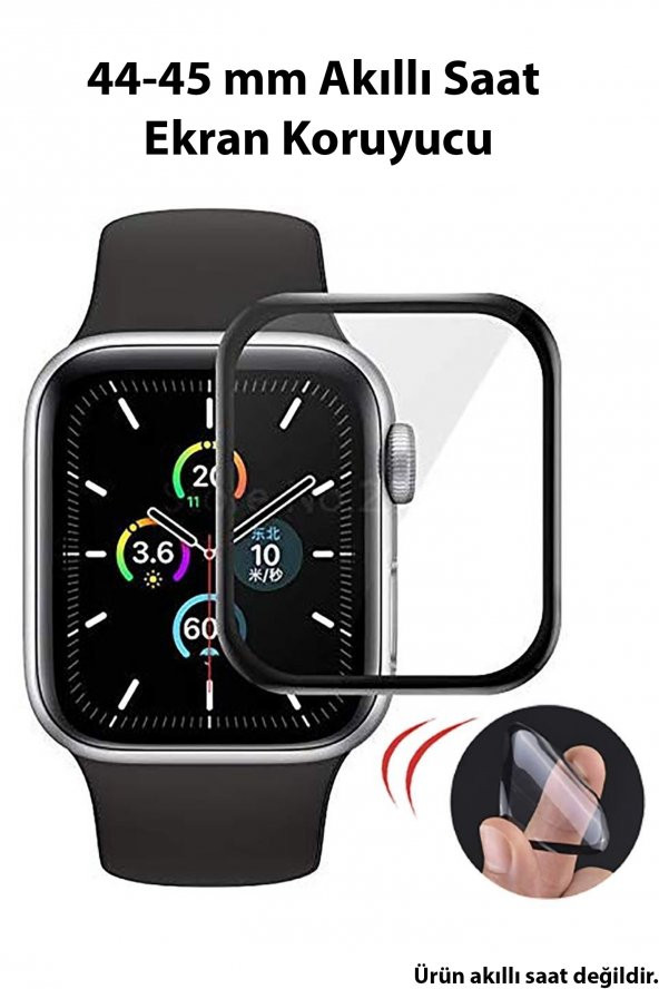 TECHNOMEN 9H Süper Hardness 6D Flexible Glass Premium Nano Akıllı Saat Ekran Koruyucu 44-45 mm uyumlu