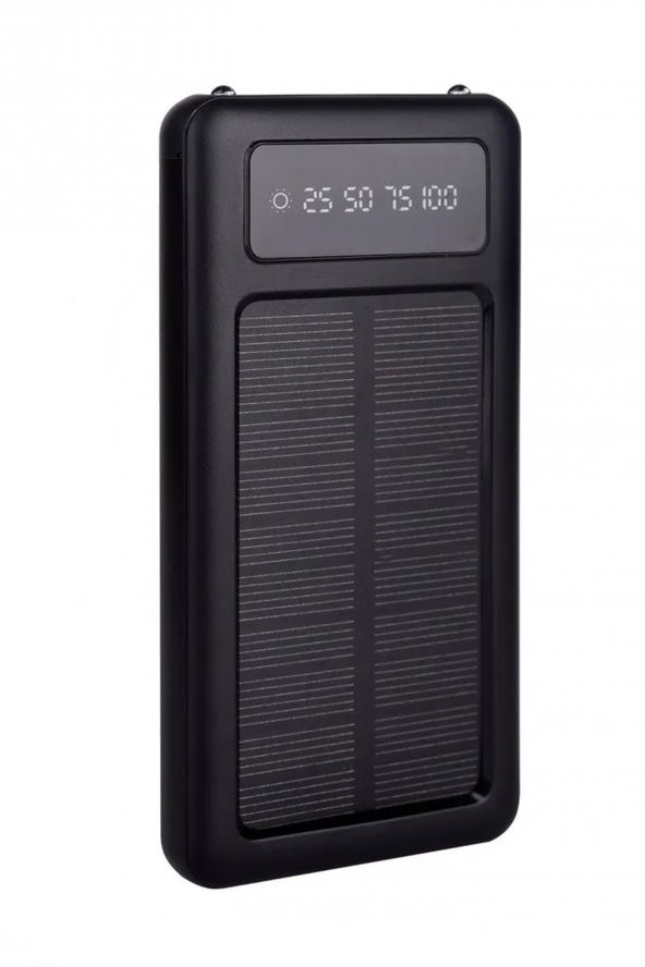 TECHNOMEN 10.000 mAh Güneş Enerjili Led Işıklı Powerbank Şarj Aleti Usb Çıkışlı Mikro Typc Lıghtnıng
