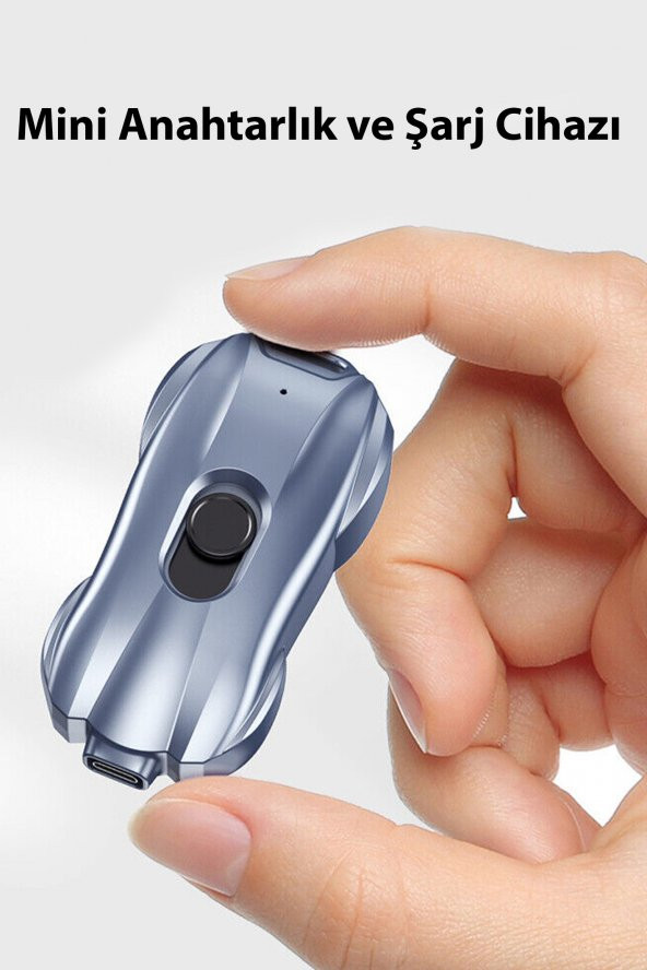 TECHNOMEN 1500mAh Portable Mini Power Bank Anahtarlık Acil Şarj iPhone - 3
