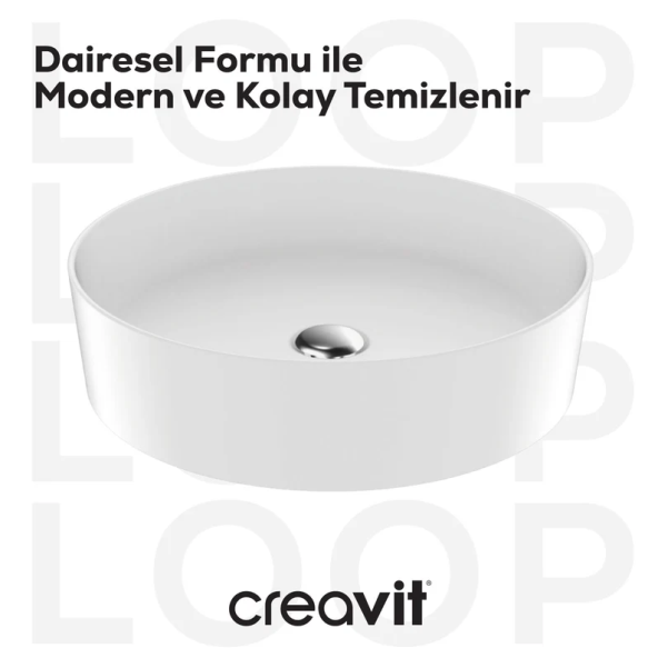 Creavit LP145 Loop 45 cm Set Üstü Çanak Lavabo - 4