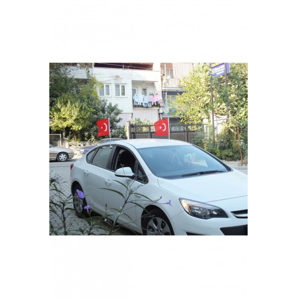 Flamalı Araç Konvoy Türk Bayrağı 30 X 45 CM - 2