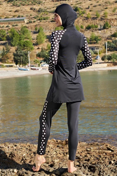 Ruko Maio 23108 Kadın Reglan Kol Micro Kumaş Tam Tesettür Mayo - 3