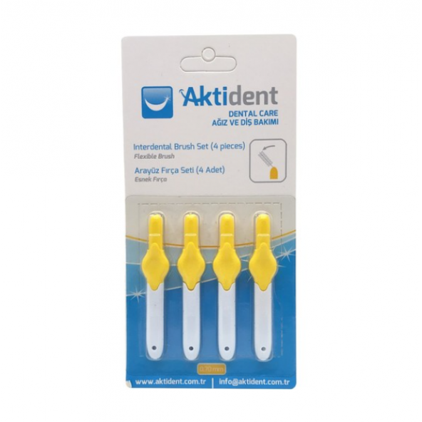 Aktident Orid Arayüz Fırçası 0,70 mm 4lü - Sarı