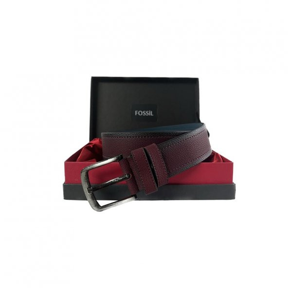 Fossil Bordo Suni Deri 4,5 cm Erkek Kemeri-125cm