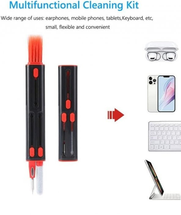 Temizleme Kiti Fırça Temizleme Kalemi Bluetooth Kulaklık Bilgisayar Monitör Çok Fonsiyonlu 3in1 Set - 2