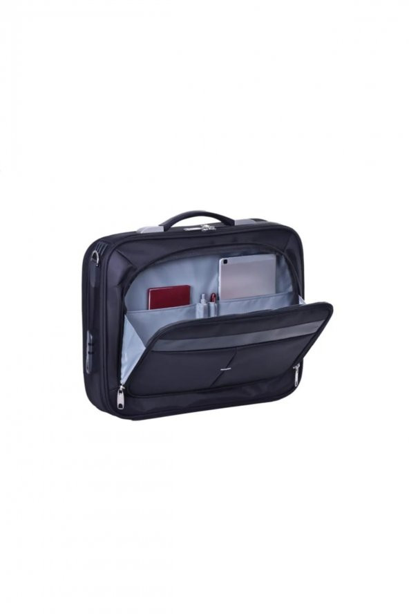 Pilot Çantası Küçük Boy Lüx Kasalı Pilot Evrak Laptop Notebook Çantası Siyah