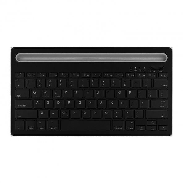 Tüm Cihazlara Uyumlu Klavye  Kablosuz Bluetooth Tablet Telefon Standlı Şarjlı Taşınabilir Klavye - 2