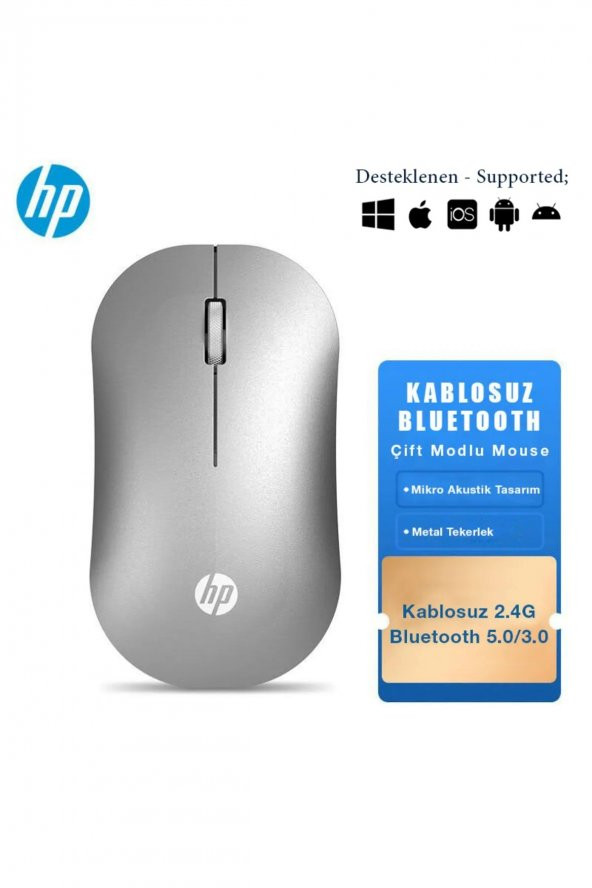 HP Tüm Cihazlara Uyumlu Mouse 2,4ghz Bluetooth Wireless Kablosuz Pilli Sessiz Fare - 2
