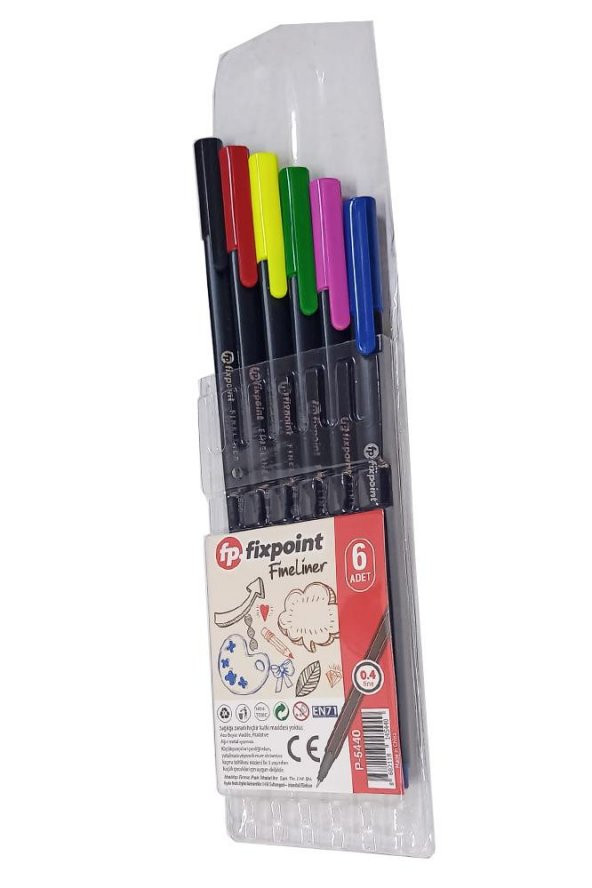 Fineliner 6 Lı İnce Uçlu Kalem 1 Paket 6 Renk 0.4 Mm Keçe Uçlu Kalem Renkli İşaretleme Yazı Kalemi - 2