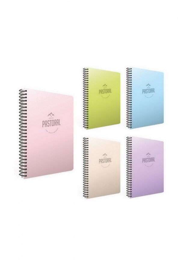 GIPTA Pastoral 96 Yaprak 17x24 Spiralli Çizgili Defter (5 Adet)