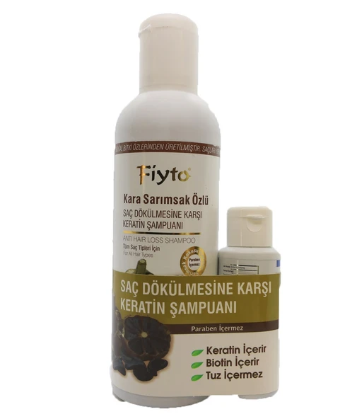 FiytoFiyto Kara Sarımsak Özlü Saç Dökülmesi Keratin Şampuanı 500 ml Serum Hediyeli