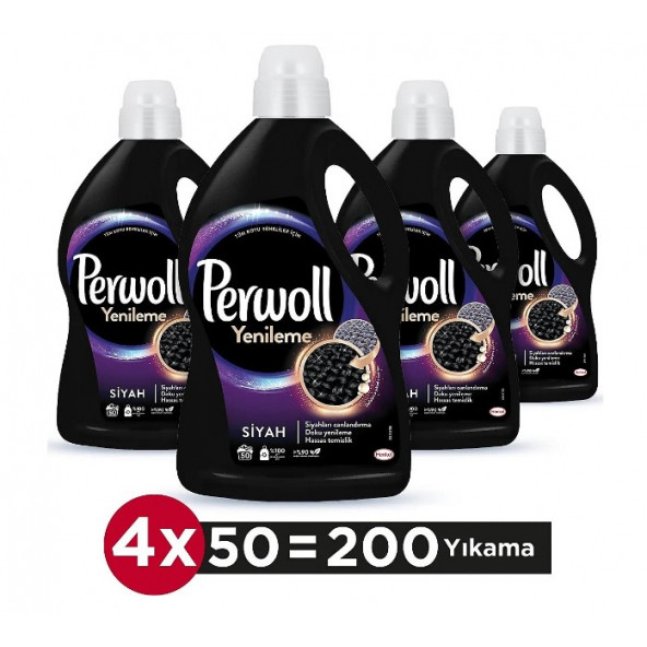 Perwoll Siyah & Doku Siyahlar için Sıvı Deterjan 50 Yıkama 2,97 lt 4'lü