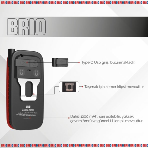 Brio Usb Şarjlı, Esnek, Eller Serbest, Mıknatıslı, Kamp, Tamirci Led Lambası 300 L - 4