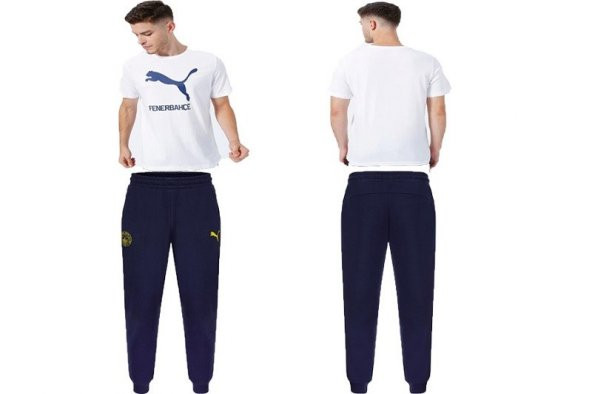 Puma Fenerbahçe Lacivert Eşofman Altı Ve  Beyaz Tshirt Takım