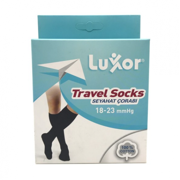Luxor Seyahat Varis Çorabı Dizaltı Burnu Kapalı Siyah 18-23 mmhg No: 5