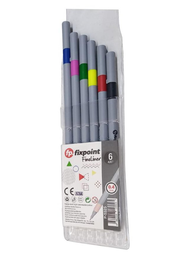 Fineliner 6 Lı İnce Uçlu Kalem 1 Paket 6 Renk 0.4 Mm Keçe Uçlu Kalem Renkli İşaretleme Yazı Kalemi - 2