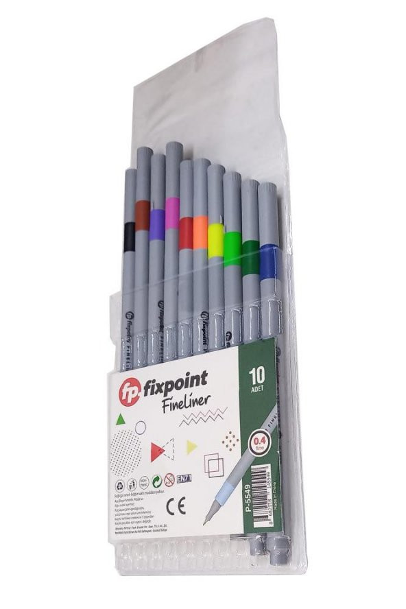 Fineliner 10 Lu İnce Uçlu Kalem 1 Paket 10 Renk 0.4 Mm Keçe Uçlu Kalem Renkli İşaretleme Yazı Kalemi - 2