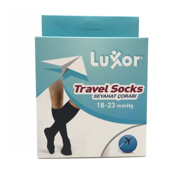 Luxor Seyahat Varis Çorabı Dizaltı Burnu Kapalı Siyah 18-23 mmhg No: 2