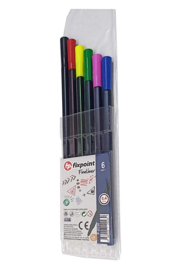 Fineliner 6 Lı İnce Uçlu Kalem 1 Paket 6 Renk 0.4 Mm Keçe Uçlu Kalem Renkli İşaretleme Yazı Kalemi - 2