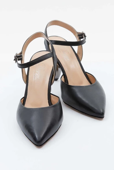 Kadın Hakiki Deri Kısa Topuklu Stiletto - 7