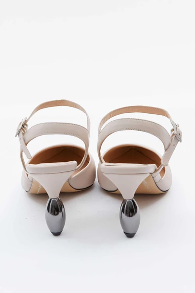Kadın Hakiki Deri Kısa Topuklu Stiletto - 6