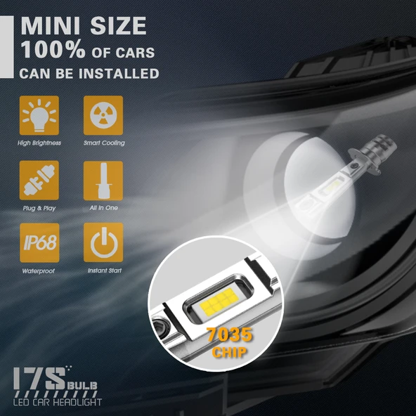 H1 Led far ampulü 80W 11000LM H1 12-30V / LAAM933 - Resim 2