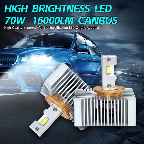 Led far ampulü D5S/R 70W 16000LM 6000K Beyaz  CANBUS 12V / LAAM928-tk - Resim 2