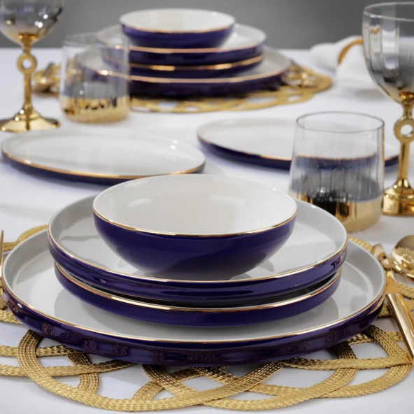 Schafer Adel Navy Blue Yemek Takımı 56 Parça-Lacivert - 2