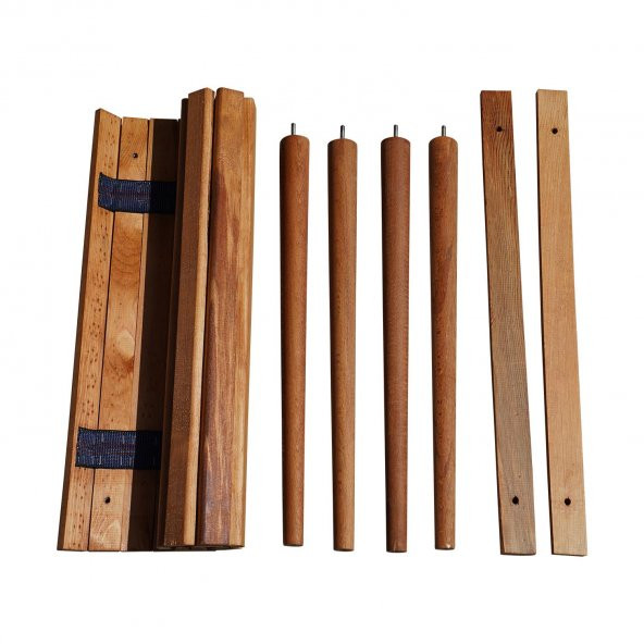 Ahşap Katlanır Rulo Masa Kamp Outdoor Bahçe Araç Araba Masası Çantalı 60x57 - 4