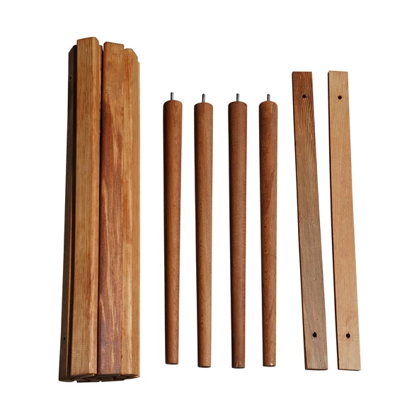 Ahşap Katlanır Rulo Masa Kamp Outdoor Bahçe Araç Araba Masası Çantalı 60x57 - 3