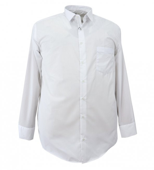 Erkek Büyük Beden Uzun Kol Klasik Gömlek Beyaz