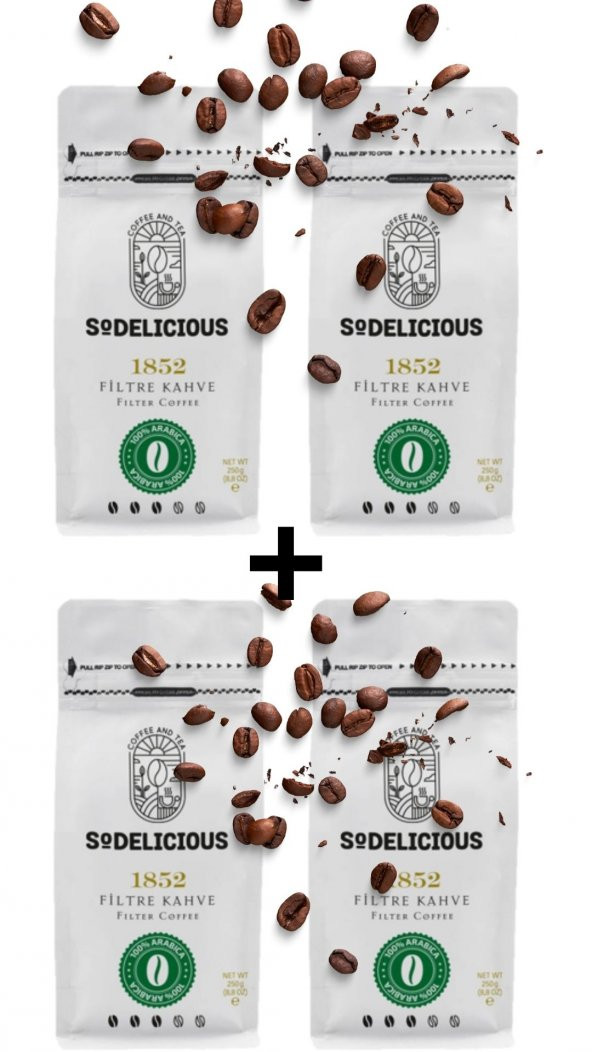 SODELICIOUS COFFEE - 1852 FİLTRE KAHVE 250G X 4LÜ = 1000 GR