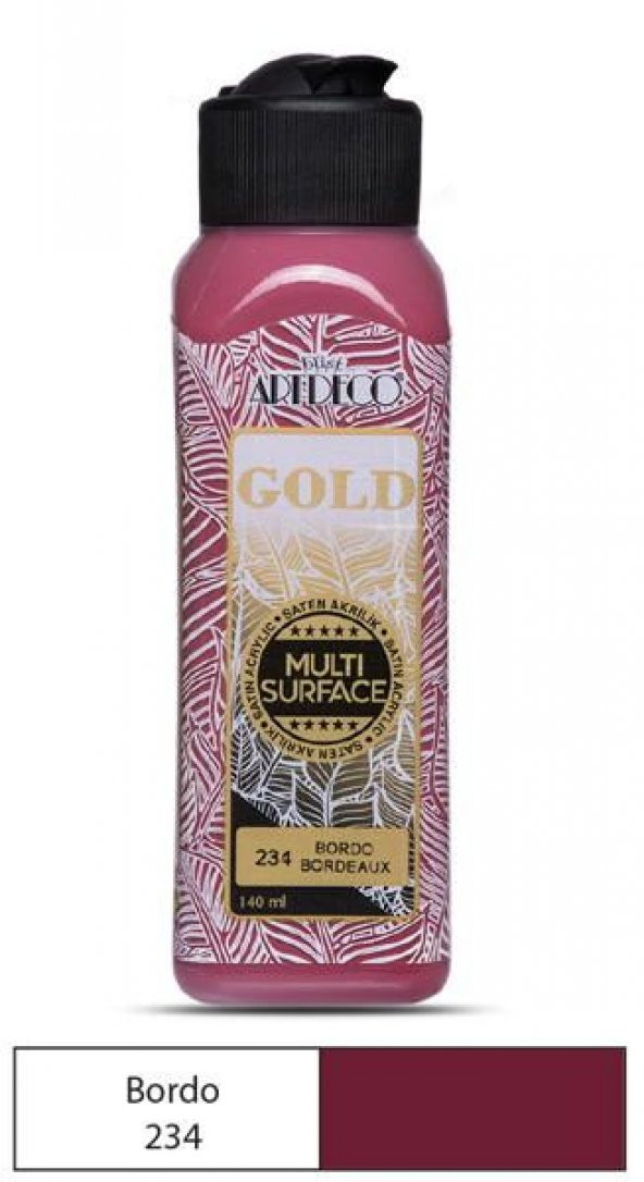 Artdeco Gold Multi Surface Akrilik Boya 140 ml. 234 BORDO