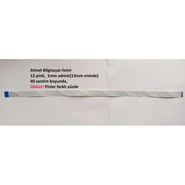 Awm 20624 80c 60v VW-1 Flex kablo 12 pin 1mm adım  40cm 12-1-40B ürün görseli 1