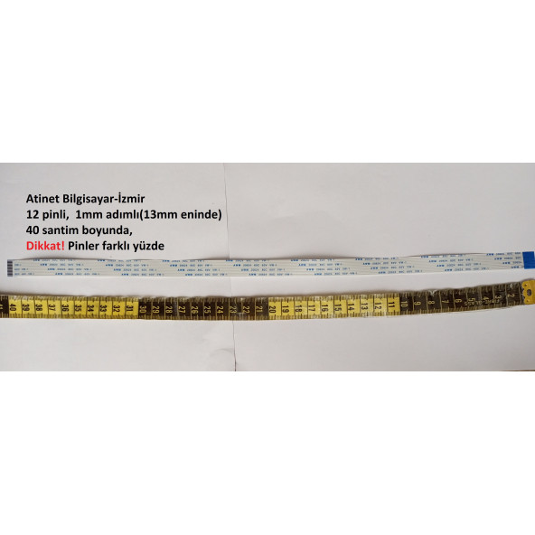 Awm 20624 80c 60v VW-1 Flex kablo 12 pin 1mm adım  40cm 12-1-40B - Resim 2