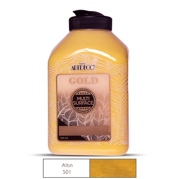 Artdeco Gold Multi Surface Akrilik Boya 500 ml. 501 METALİK ALTIN
