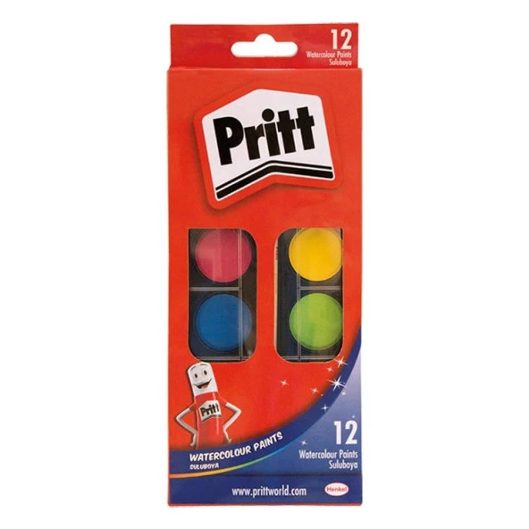 Pritt Suluboya 12 Renk Büyük Tablet