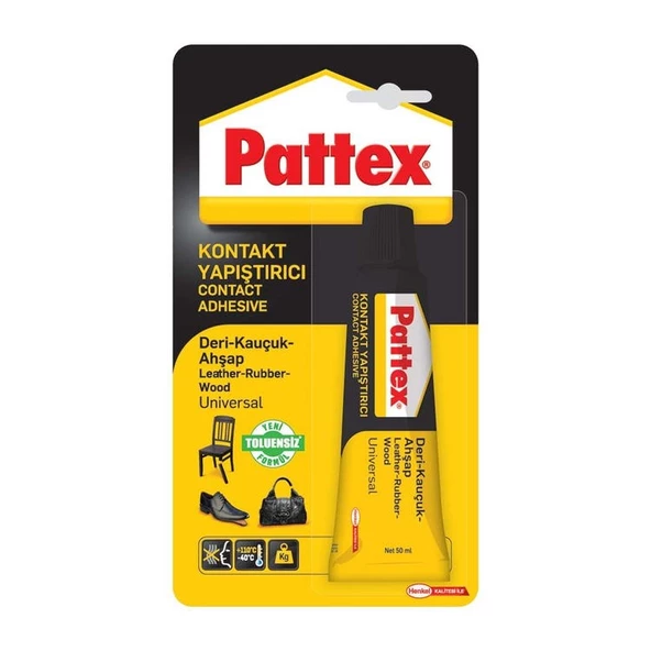 Pattex Kontakt Deri Kauçuk Ahşap Yapıştırıcı 50 gr Tüp