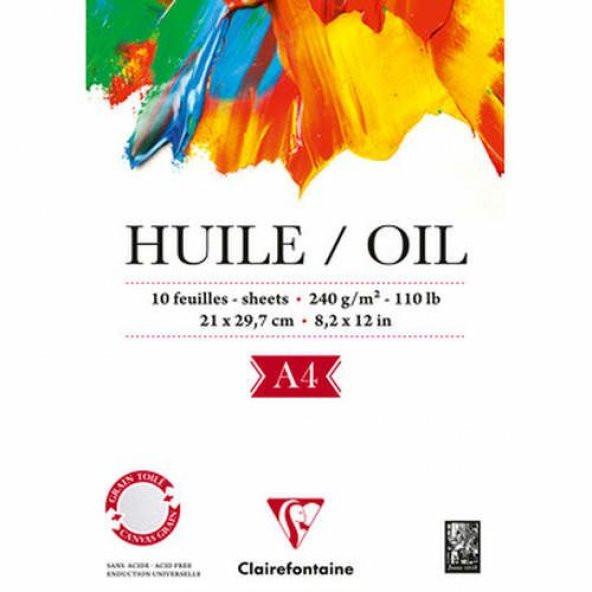 Clairefontaine Huile Oil Akrilik ve Yağlıboya Blok 240 gr. 10 yp. A4