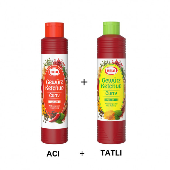 2'li HELA Gewürz Ketchup Curry Scharf und Delikat - ACILI ve TATLI Kürili Gurme Ketçap 1600ml