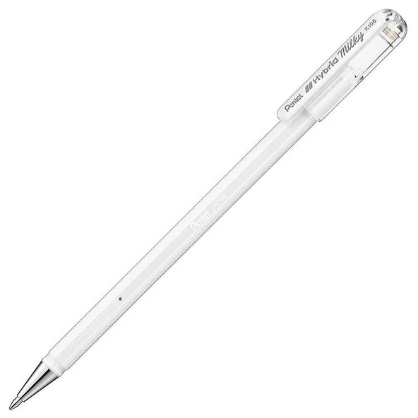 Pentel Hybrid Milky Pastel Jel Roller Kalem 0.8mm BEYAZ