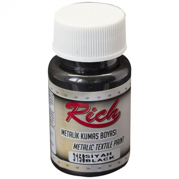Rich Metalik Kumaş Boyası 50 cc. 3158 SİYAH ürün görseli