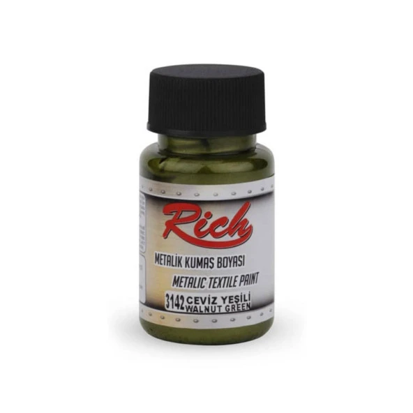 Rich Metalik Kumaş Boyası 50 cc. 3142 CEVİZ YEŞİLİ